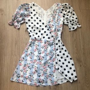Lin Jia & Shop Collective Polka Dot & Floral Dress
